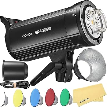 【中古】【未使用】Godox SK400II-V SK400IIV 400Ws プロフェッショナル スタジオ ストロボ フラッシュ ライト、GN65 0.1-1.5S リサイクル タイム、2.4G X システム|AJIMURA-SHOP