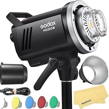 【中古】【未使用】Godox MS200-V MS200V 200W コンパクトスタジオストロボフラッシュライ,2.4G X システム 10W LED モデリングランプ付き Bowens マウント、結婚式｜AJIMURA-SHOP