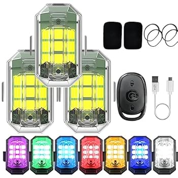 【中古】【未使用】高い明るさの 7 色の無線 LED のストロボ ライト、車モーターバイク車のバイクのストロボ ライトのために適した反衝突信号ライト、夜運転の変更