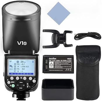 【中古】【未当てはめる】【Godox定まり代わりになる】Godox V1S Sony相応う 76WS 閃光電球 閃光電球 2.4G TTL ラウンド天々 1/8000 HSS Sony a7RII a7R a58 a99 ILCE6000L a7RIII
