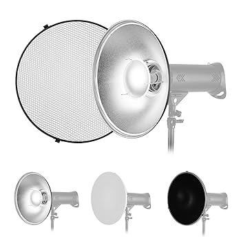 【中古】【未使用】BUZHI Speedlite Diffuser ボーエンスマウントスピードライトストロボライト用のハニカムソフトクロスを備えた16インチビューティディッシュスタ