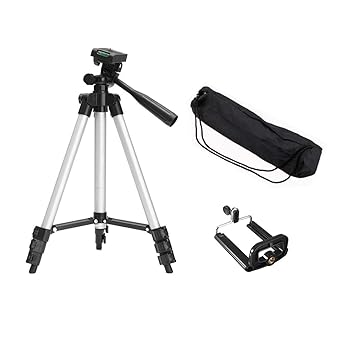【中古】三脚、望遠鏡カメラ三脚、携帯電話カメラ三脚、ベースホルダー（シルバー）