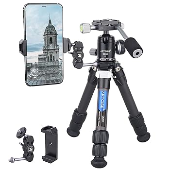 【中古】【未使用】スマホ 三脚 アルミ製超軽量 カメラ用 3段階伸縮 360°回転可能 最大長さ163cm （キャリングバッグ付）最大耐荷重10kg 22mmパイプ径採用 自由雲