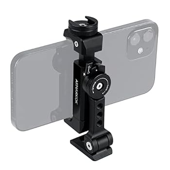 【中古】【未使用】Arnarkok 金属製電話三脚マウント 回転可能なコールドシュー付き iPhone 携帯電話 三脚マウントアダプター 三脚用携帯電話マウント 三脚用携帯電