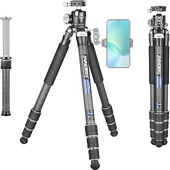 【中古】炭素衣料繊維 三脚架 - INNOREL CT75C 専門的 旅する用三脚 デジタル一眼二眼レフ写真機用 高耐久 照明ランプ 1.1in/28粍 熱電子管