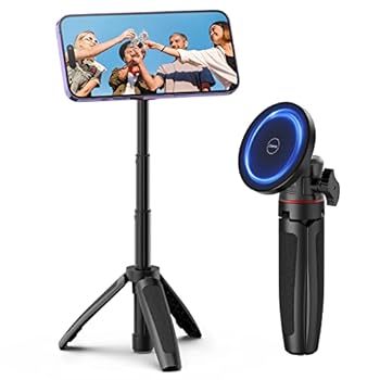 【中古】【未使用】ULANZI 磁気携帯電話三脚 MagSafe対応 ミニ伸縮自撮り棒 360°ボールヘッド 三脚スタンド ハンドルグリップ iPhone 16 15 14 13 12シリーズ用