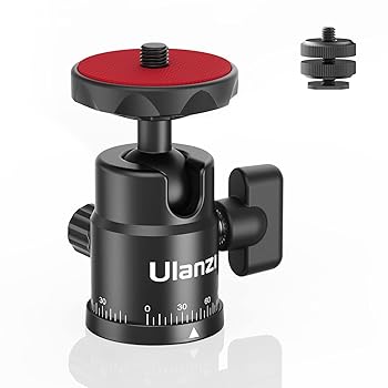 【中古】【未使用】Ulanzi ボールヘッド 自由雲台 カメラ用 パノラマ 三脚用 360°回転ボール雲台 1/4ネジ コールドシューマウント付き 耐荷重5kg DSLR用/ビデオカ