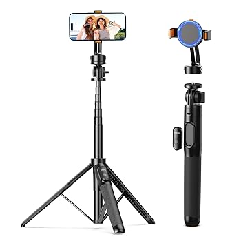 【中古】【未使用】Ulanzi スマホ 三脚 Magasfe対応 自撮り棒 160cm カメラ 三脚/一脚兼用 三脚スタンド 5段階伸縮 片手操作 リモコン付き iPhone Androidに対応 コ