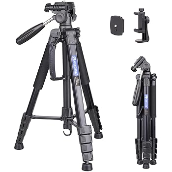 【中古】【未使用】ARTCISE 軽量 カメラ 三脚 188cm 5段階伸縮 360°回転 アルミ製 スマホビデオ 三脚 ハンドル 3Way雲台 水準器搭載 DSLR 一眼レフビデオ デジカメ