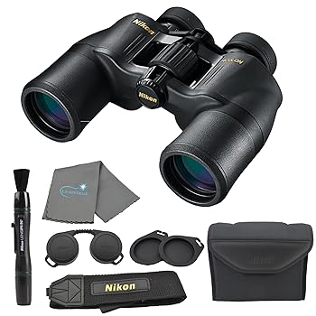 【中古】【未当て嵌める】Nikon Aculon A211 10x42 小型望遠鏡 (8246) 黒いこと Nikon水晶体書き込み、持ちはこび入れもの、ネックストラップ、水晶体差し交わす付き添い人 - 成年者用御機嫌力強さ双