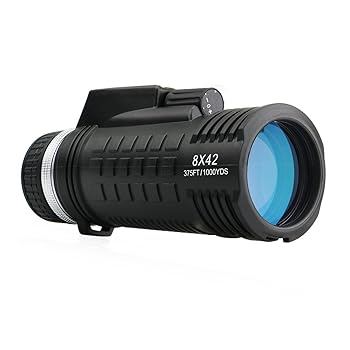 【中古】【未使用】SVBONY SV42 単眼鏡 望遠鏡 8x42mm 高倍率 大口径 FMC BaK4プリズム IPX6防水 内蔵コンバス ラバーコートストラップ付き 広視野で明るい コンパ