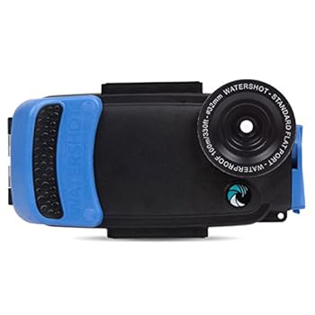 【中古】【未使用】Watershot PRO 水中スマートフォンカメラハウジング iPhone 6 Plus & 6s Plus用 (ブラック/シュノーケルブルー) (フラットレンズのみ)