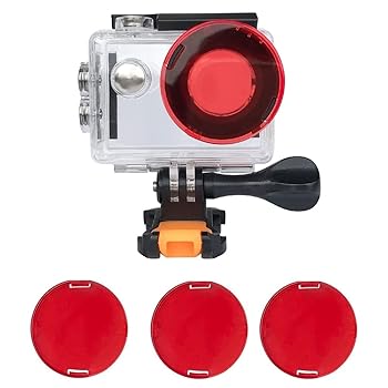【中古】【未使用】VVHOOY 防水カメラケース ダイビング 水中保護 ダイビングケースシェル 3パック レッドフィルター AKASO EK7000/EKEN H9R/FITFORT/DROGRACE WP35