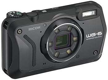 【中古】RICOH WG-6 ブラック 本格防水カメラ 20メートル防水 耐衝撃 防塵 耐寒 2000万画素 4K動画対応 高性能GPS内蔵 水中専用マーメードモード搭載 高