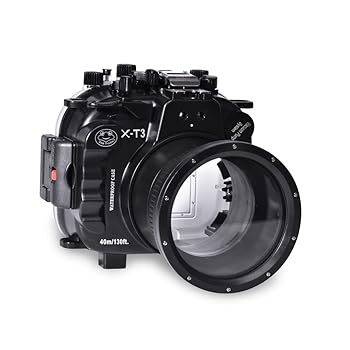 【中古】Seafrogs 40m/130フィート 水中カメラハウジング 防水ケース Fujifilm X-T3用 16-55mm用ズームギア付き (ブラック)