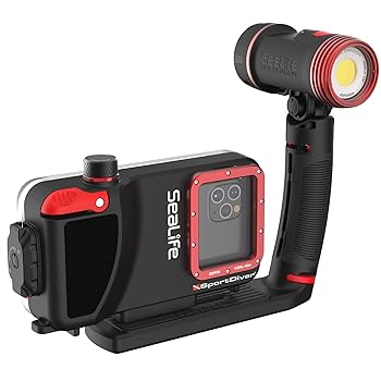【中古】【未使用】SeaLife 水中スマートフォンスキューバケース&シードラゴン2500ルーメンライト、防水写真、アクセスカメラコントロール、リークアラーム、ほとん|AJIMURA-SHOP