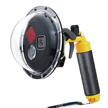 【中古】SOONSUN ドームポート GoPro Hero 9 10 11 12 13用 ブラック 水中ドームレンズ 防水ハウジングケース内蔵 切り替え可能なレッドフィルター、10x