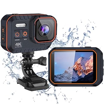 【中古】【未使用】4Kアクションカメラ40MPWIFI外部制御水中40m防水スポーツカム、2インチLCDスクリーン、IP68防水、Yutube/Vlogビデオ用統合WI-FI、PCウェブカメラ