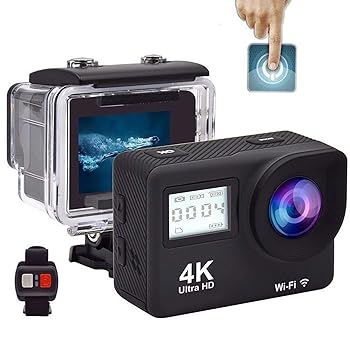 【中古】行動写真機4KHD 2inデュアル映写幕EisタッチスクリーンリモコンWIFI雨合羽30Mコンリモコン、内蔵陰電子手ぶれ手を加える、水生第八芸術写真機、