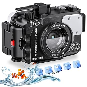 【中古】【未使用】Seafrogs 水中カメラハウジング オリンパス TG-6用 プロフェッショナル水中アクセサリー 195フィート/60m オリンパス Tough TG-6用 (ブラック)