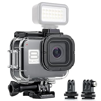 【中古】【未当て嵌める】YALLSAME 雨合羽ハウジング入れもの GoPro Hero 8 ブラックアクションカメラ 水中最大限度196フート/60m相応う 飛び込み競技 アクアラング シュノーケル 水中