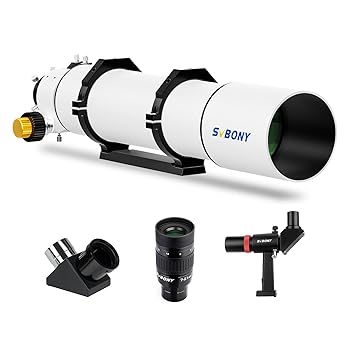 【中古】【未使用】SVBONY SV48P 天体望遠鏡セット屈折望遠鏡 大口径102mm F/6.5 焦点距離663mm FMC AR反射防止コーティング デュアルスピードフォーカス 初心者に