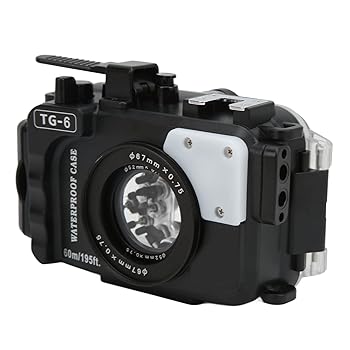 【中古】オリンパスTG-6用防水ハウジングケース、深さ60メートルの防水カメラ保護シェル水中カメラミラーレスカメラケースダイビングケース