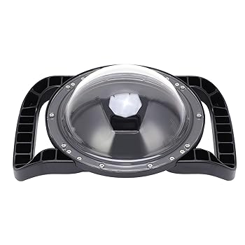 【中古】【未使用】ドームデュアルハンドヘルドポート保護ケース、ドームカメラハウジングケースGopro9アクションカメラ用180°ビュー