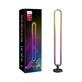 【中古】【未使用】スマートフロアランプ - ムード照明,音楽と同期する色が変わるLEDライト、寝室のリモコンムード照明、ゲームルームの装飾 Keloglu|AJIMURA-SHOP