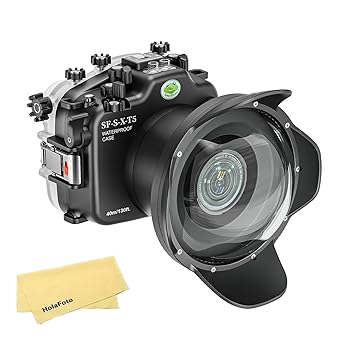 【中古】【未使用】Seafrogs 40M/130FT 水中ハウジング WA005F 6 インチドームポートキット Sony Alpha FX3 ILME-FX3 用、防水ケース スキューバダイビングハウジン
