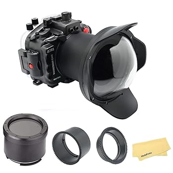 【中古】【未当て嵌める】Seafrogs [40m/130フィート] 水中写真機ハウジング 飛び込み競技入れもの 平ったい界面\u0026Sea Frogs WA005A 6inロングドームポートキット Sony A7iii A