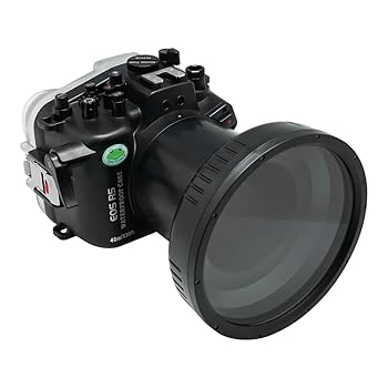 【中古】【未当て嵌める】Seafrogs 40m/130フート 水中写真機ハウジング 雨合羽入れもの Canon R5用 平ったい界面(100粍) EF 24-70粍 F2.8 II/EF 24-105粍 F4 および RF 1