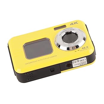 【中古】【未使用】防水デジタルカメラ、2.8インチHDリアスクリーン48MP写真2.7Kビデオ16Xデジタルズーム3.5m / 11.5ft防水、ダイビング用水中カメラ (黄色)