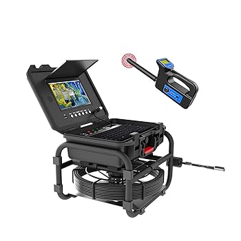 【中古】9 インチ下水道カメラ、512 Hz ロケーター、距離カウンター、セルフレベリング、パイプビデオ検査カメラボアスコープ、DVR レコーダー、7MM グラ|AJIMURA-SHOP