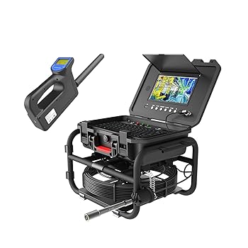 【中古】【未使用】512 Hz ロケーター、9 インチスクリーン排水カメラ、下水道カメラ、DVR ビデオ録画 + 5X 画像倍率 + メーターカウンター + 7MM グラスファイバー