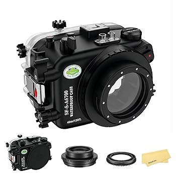 【中古】Seafrogs 水中ハウジング、FL1650 フラットポート付き Sony a6700 用、[40M/130FT] 防水スキューバハウジングケース、EPZ 16-50mm f3.5/5.6 0SS｜AJIMURA-SHOP