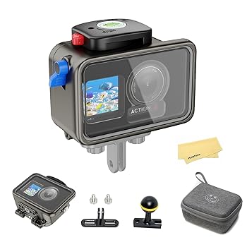 【中古】SeaFrogs アルミ合金 防水アクションカメラハウジング DJI Osmo Action 4 Osmo 3用 [200M/656フィート] 水中カメラケース スキューバダイビング｜AJIMURA-SHOP