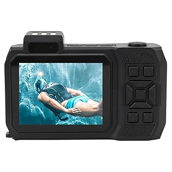 【中古】【未使用】デジタルカメラ、水中カメラ 水中カメラ シュノーケリング 4K 65MP デュアルスクリーン 10倍デジタルズーム付き シュノーケリング用 (オレンジ)