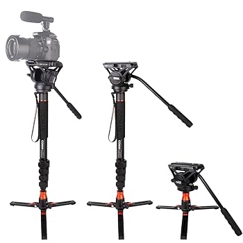 【中古】【未使用】Coman 脚付き一脚 プロフェッショナル ビデオカメラ 一脚 スタンド付き 70インチ 最大荷重22ポンド カメラ キャノン ニコン ソニー デジタル一眼