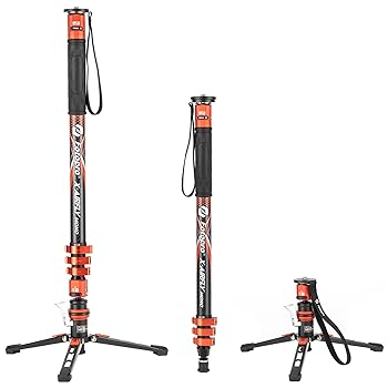 【中古】【未使用】Fotopro 185cm カーボンファイバー一脚 ペダル付き プロ用一脚 旅行用一脚 脚付き 最大荷重10kg デジタル一眼レフカメラ用 X-エアフライ モノラ