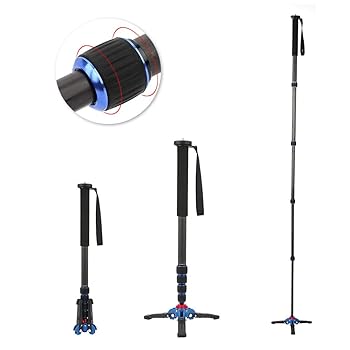 【中古】【未使用】足付き一脚、収納バッグ付きカメラ一脚 六角レンチクッション C-222+M-1 5 セクションカーボンファイバーポータブル伸縮一脚三脚 DSLR カメラ用 13,235円