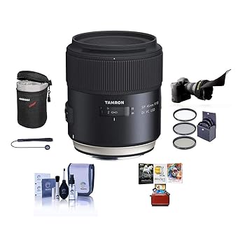 【中古】【未当て嵌める】Tamron SP 45粍 F/1.8 Di VC USD水晶体 Nikon DSLR写真機用 - 67粍ろ波器一揃いの道具 フレックスレンズシェード 水晶体入れもの 洗い濯ぎ一揃いの道具