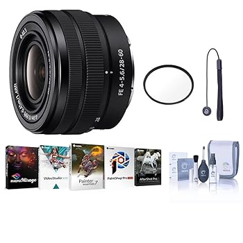 【中古】Sony FE 28-60mm f/4-5.6 レンズ 40.5mm UVフィルター クリーニングキット レンズキャップテザー PCソフトウェアキット