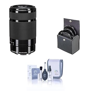 【中古】【未当て嵌める】Sony E 55-210粍 f/4.5-6.3 OSS 水晶体 Sony E用 黒いこと 49粍水漉し一揃いの道具付き添い人 洗い濯ぎ一揃いの道具付き添い人