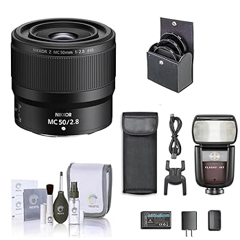 【中古】Nikon NIKKOR Z MC 50粍 f/2.8 水晶体 フラッシュポイントズーム Li-on III R2 TTL スピードライトフラッシュ Bower 3天下太平 46粍 フィルターキ