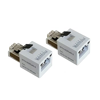 【中古】【未当て嵌める】WatchfulEyE WTH-SG/RJ45-S x2個 ダイレクトインライン 繋ぎはたご屋 イーサネット サルゼプロテクター