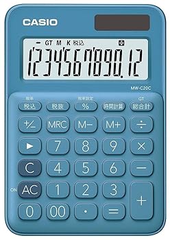 【中古】カシオ カラフルミニジャスト計算器 12桁 レイクブルー MW-C20C-BU-N 【まとめ買い3個仕掛ける】 その他-日用品雑貨・文房具・手芸