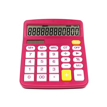 【中古】関数電卓 2ローズレッド電卓12ビットソーラー電卓標準機能電子デスクトップ電卓 (Color : Photo Color, Size : One size)｜AJIMURA-SHOP