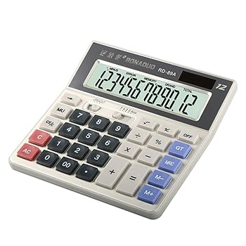 【中古】電卓 電卓、12桁ソーラー電卓、標準機能エレクトロニクスデスクトップ電卓 テンキー 事務用品 オフィス用品 仕事用 (Color : Photo Color, Size