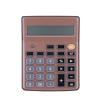 【中古】電卓 音声電卓メタルアルミパネル音楽アラームコンピューター大ボタン大画面12桁 電卓小 (色 : 褐色, Size : One size)｜AJIMURA-SHOP